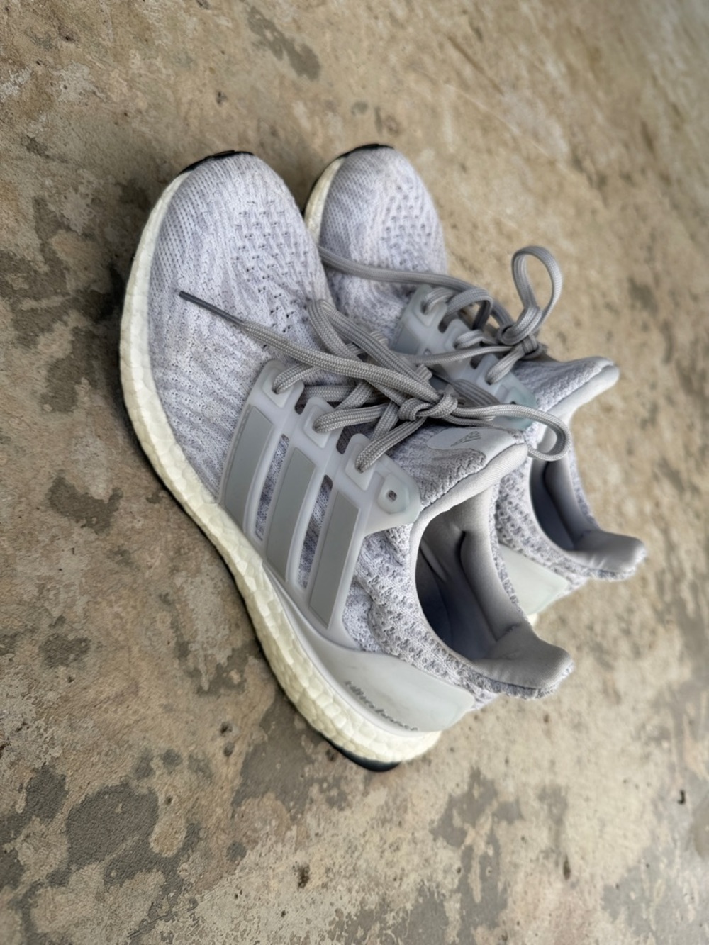 adidas Gray Knit Ultraboost Running Shoes